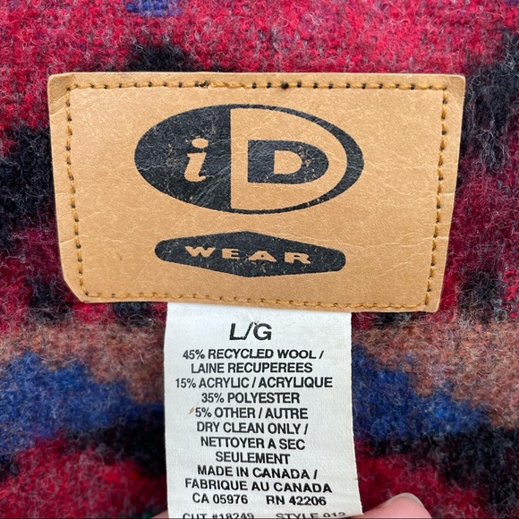 ID Wear vest Aztec southwestern large boho Wool Blend - Picture 7 of 8